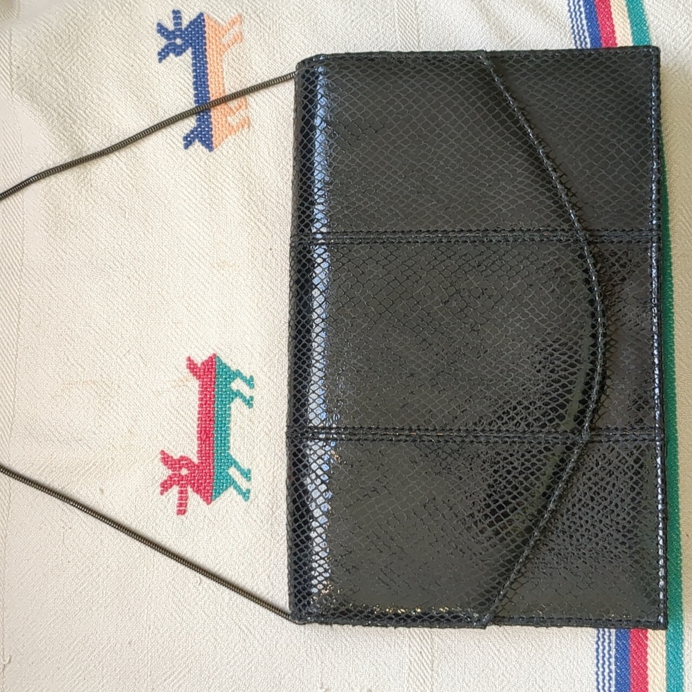 Banana Republic vintage embossed leather convertible clutch handbag
